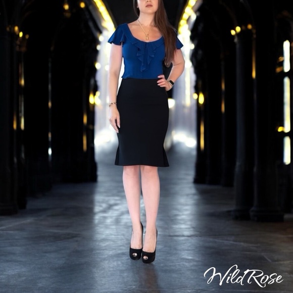 Roland Mouret Dresses & Skirts - Roland Mouret Wool Exposed Zipper Flared Hemline Trumpet Pencil Skirt SZ 8